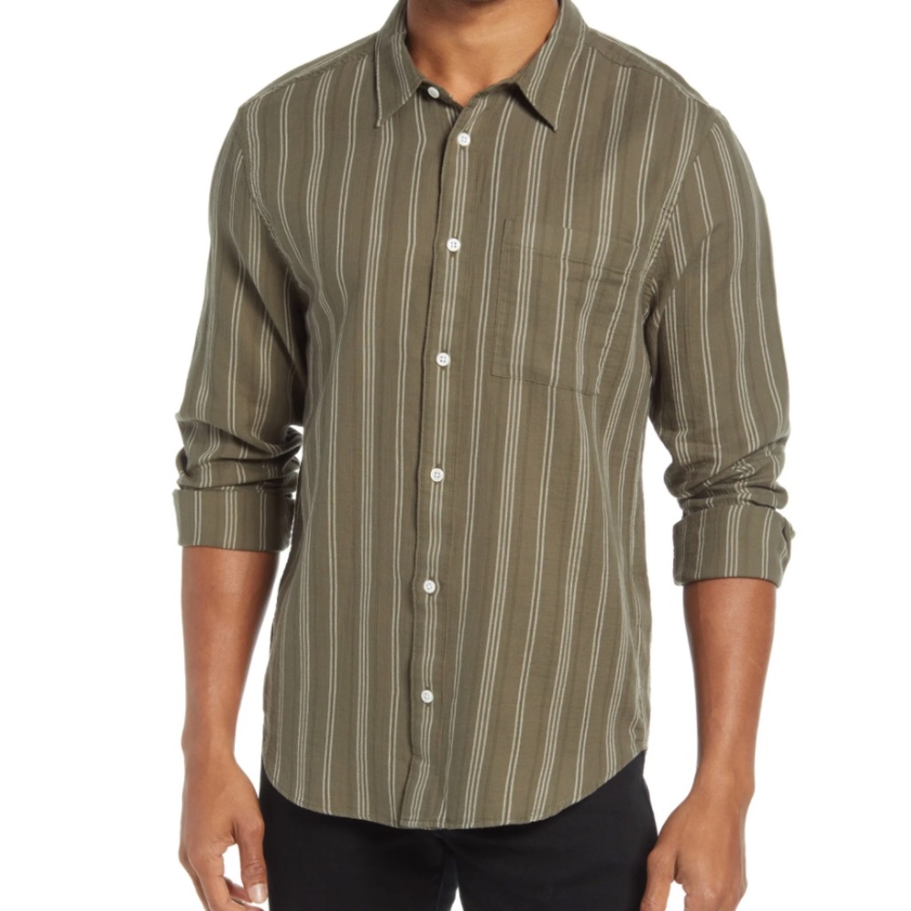 NWT Madewell Men's Textured Cotton Button-Up Shirt